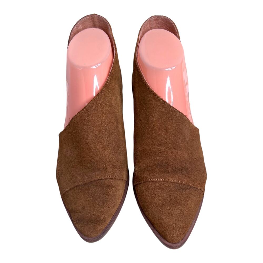 Free People D'Orsay Ankle Booties in Brown Suede Leather Women's Size 36 = 6 US